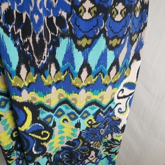 Bisou Bisou Multicolored Back Out Maxi Dress Sz 8 - Picture 6 of 9